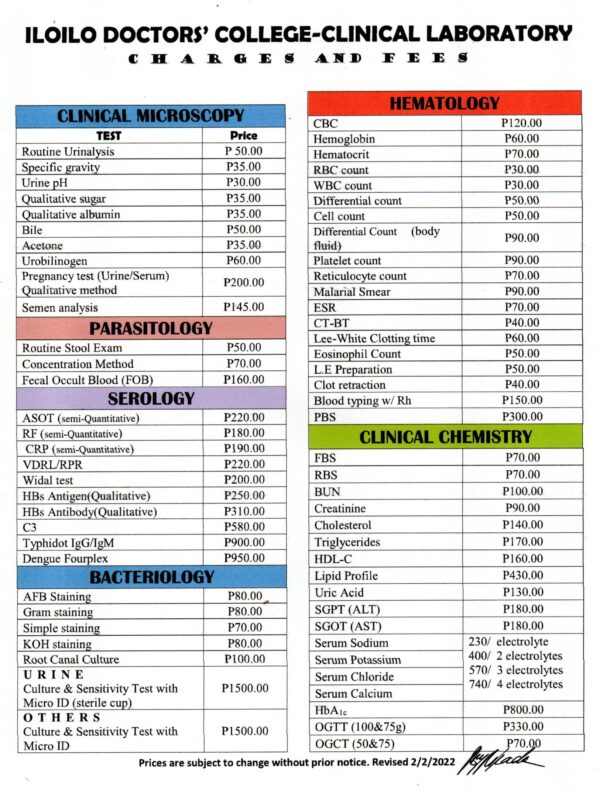 Clinical Laboratory – Iloilo Doctors College